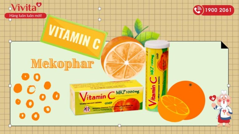 Viên sủi Vitamin C MKP 1000mg Tuýp 10 viên VIVITA