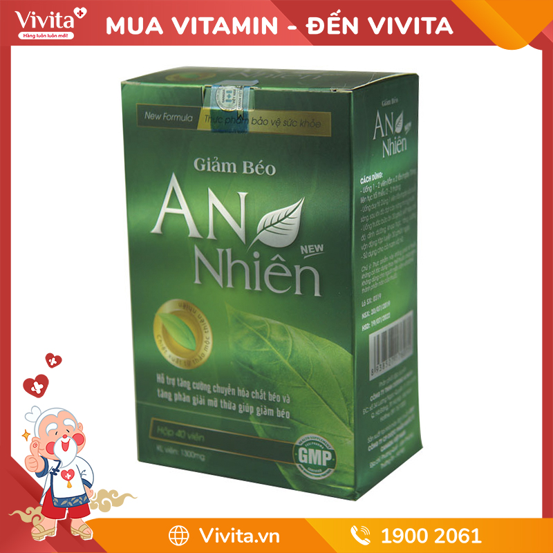 Viên Uống Giảm Béo An Nhiên | Hỗ Trợ Giảm Cân Hiệu Quả | Hộp 40 Viên