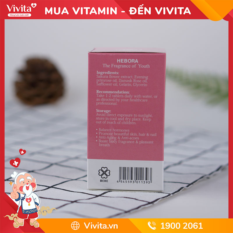Viên Uống Hebora | Tạo Hương Thơm Cơ Thể Tự Nhiên | Hộp 60 Viên