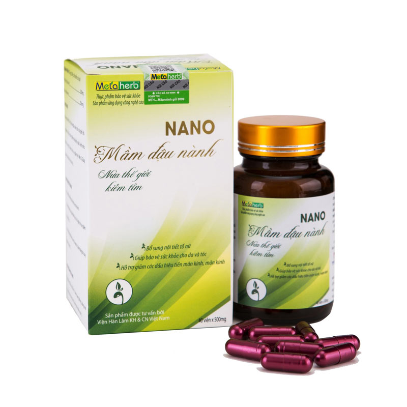 Viên Uống Nano Mầm Đậu Nành | Bổ Sung Nội Tiết Tố Nữ | Hộp 40 Viên