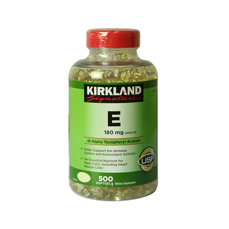 Viên Uống Vitamin E Kirkland 400 IU | Phục Hồi Làn Da Căng Mịn, Tươi Sáng Tự Nhiên | Hộp 500 Viên