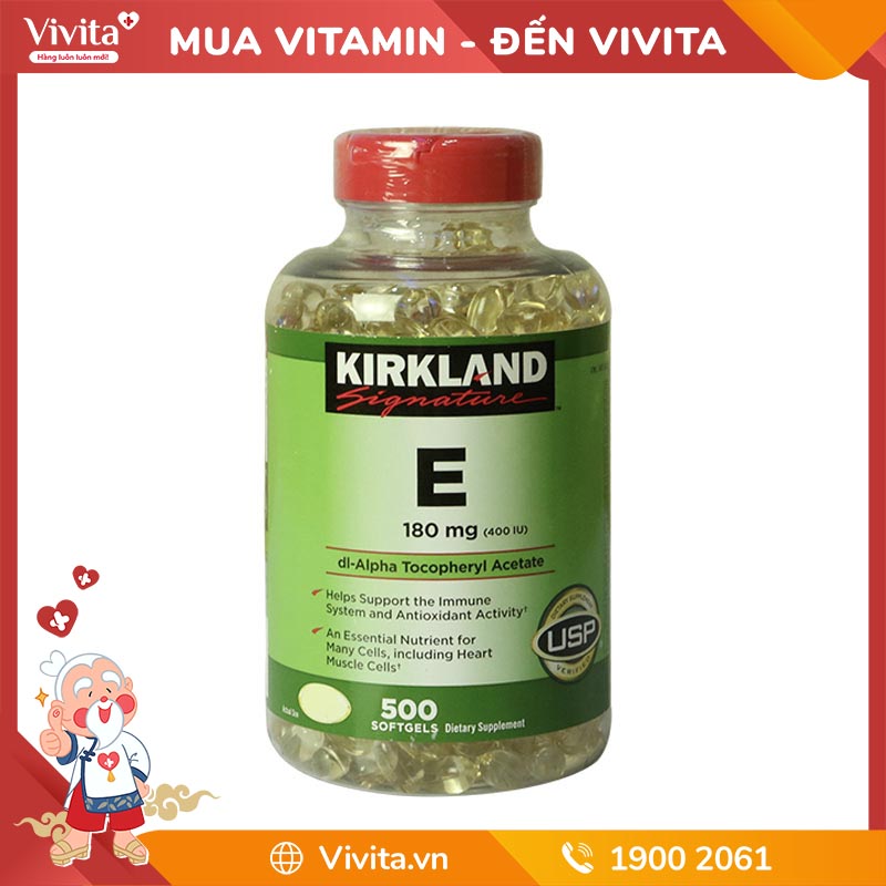 Viên Uống Vitamin E Kirkland 400 IU (Hộp 500 Viên)
