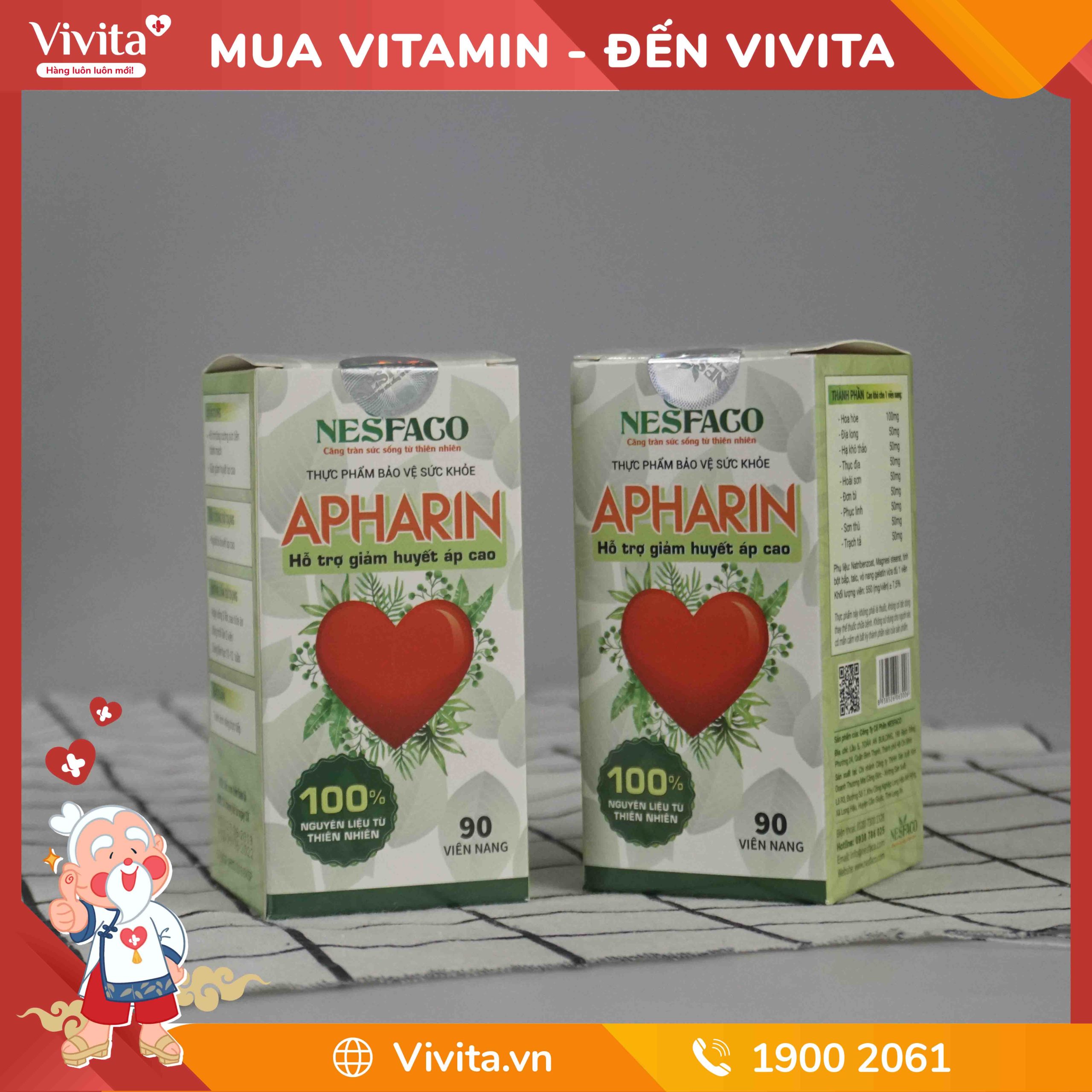 Viên Uống Apharin Hỗ Trợ Ổn Định Huyết Áp | Hộp 90 Viên