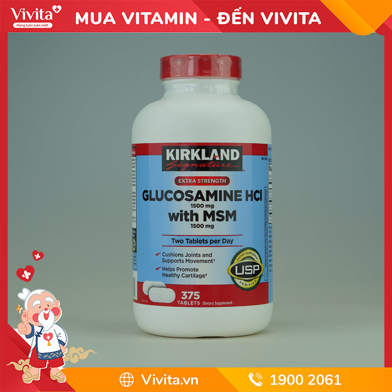 Glucosamine Kirkland Viên Uống Hỗ Trợ Bổ Xương Khớp Từ Mỹ | Hộp 375 Viên