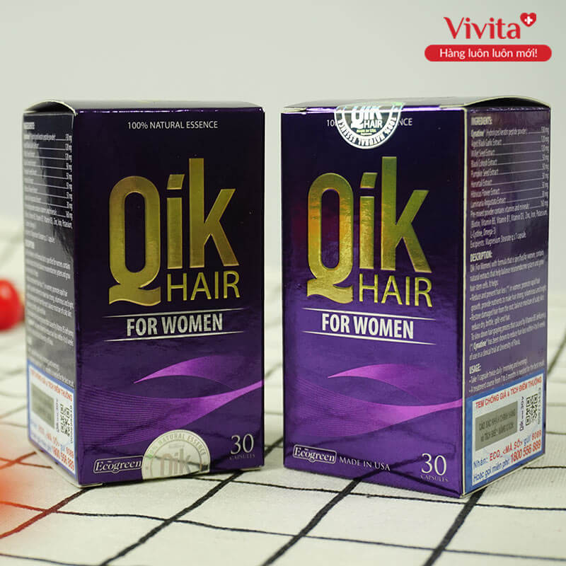 Viên Uống Qik Hair For Women Ngăn Ngừa Rụng Tóc (Hộp 30 Viên)