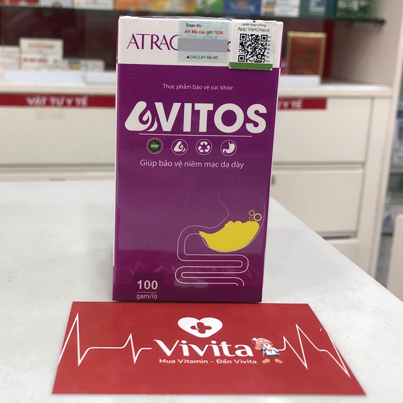 Viên Uống Vitos | Hỗ Trợ Điều Trị Viêm Dạ Dày | Hộp 100G