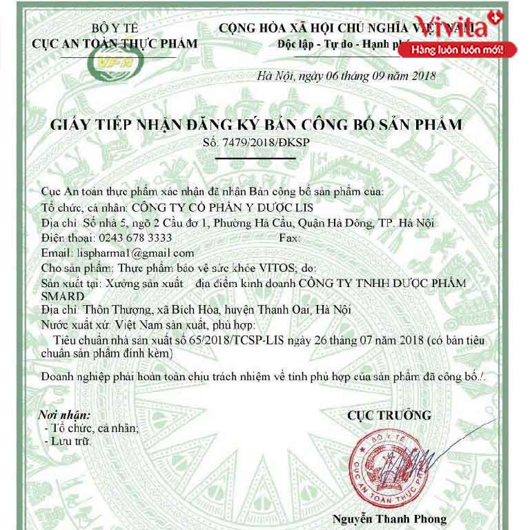 Viên Uống Vitos | Hỗ Trợ Điều Trị Viêm Dạ Dày | Hộp 100G