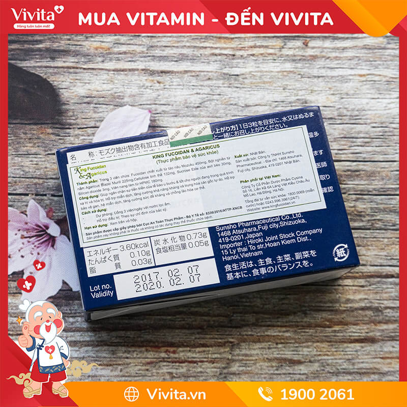 Viên Uống King Fucoidan & Agaricus | Hỗ Trợ Điều Trị U Bướu | Hộp 30 Viên