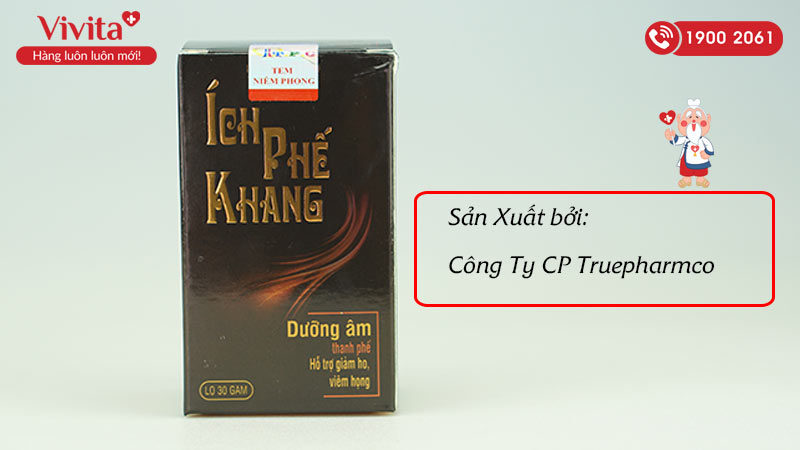 Ích Phế Khang được sản xuất bởi công ty CP Truepharmco