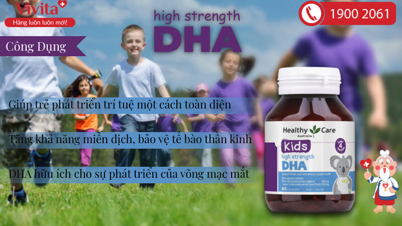 Viên Uống Healthy Care Kids High Strength DHA | Bổ Sung DHA Cho Trẻ | Hộp 60 Viên