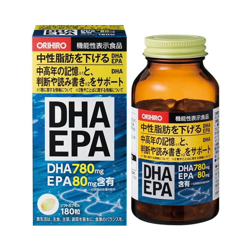 Viên Bổ Não Của Nhật DHA EPA Orihiro Hỗ Trợ Phát Triển Não Toàn Diện | Hộp 180 Viên