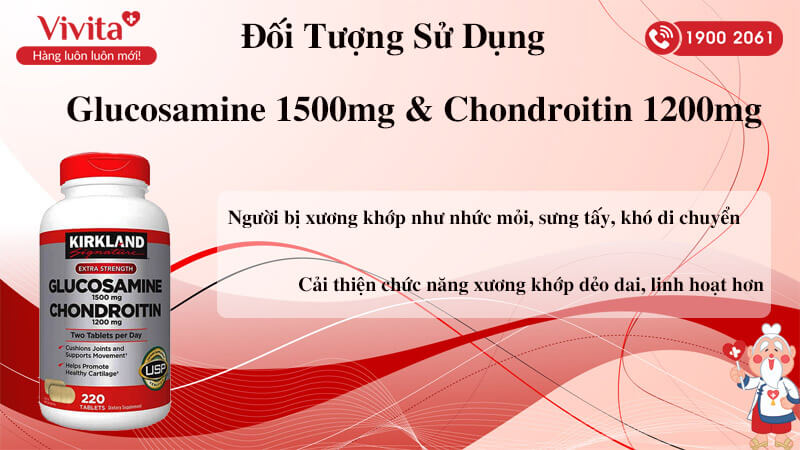 đối tuongj sử dụng glucosamine 1500mg & chondroitin 1200mg