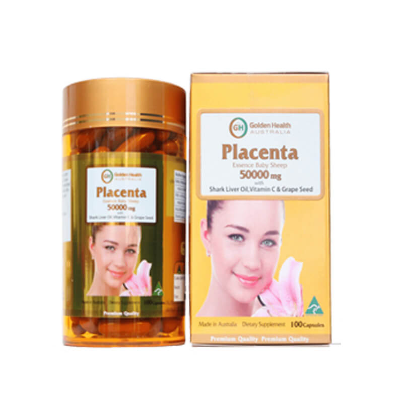 Viên Uống Placenta 50000mg | Dưỡng Da Mịn Màng, Đẩy Lùi Sạm Nám | Hộp 100 Viên