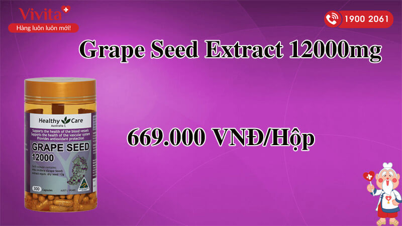 healthy care grape seed extract 12000mg giá bao nhiêu