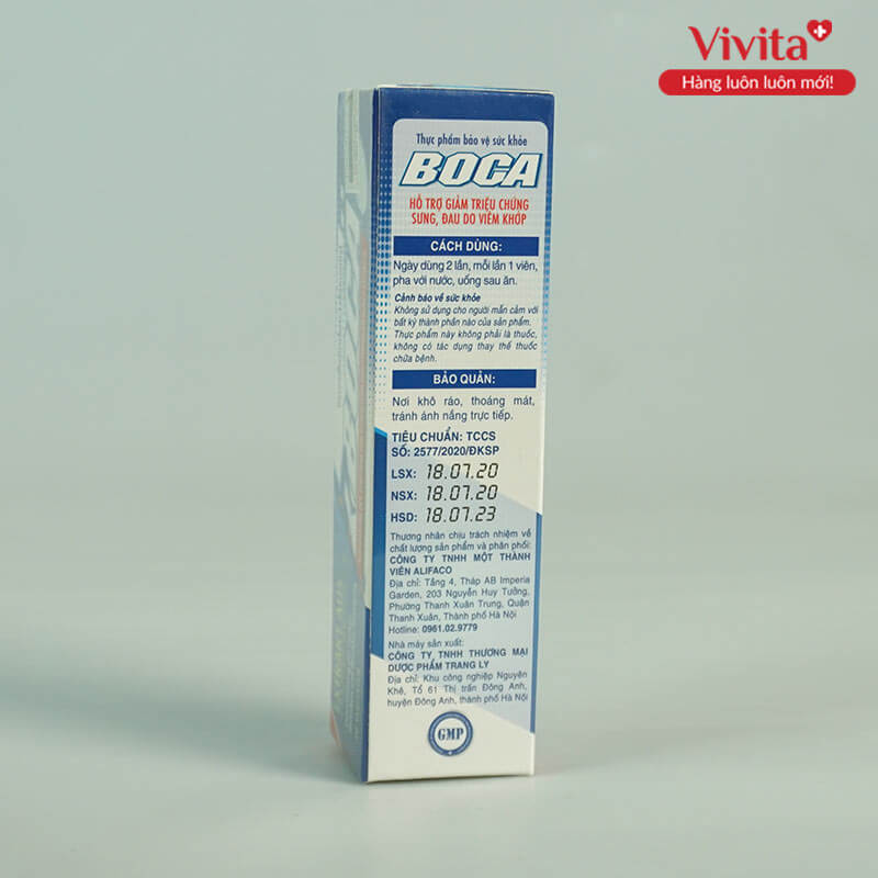 Viên sủi Boca Hỗ trợ vấn đề xương khớp | Hộp 20 viên
