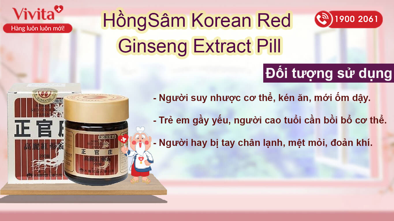 Viên Uống Hồng Sâm Korean Red Ginseng Extract Pill | Hộp 200 Viên