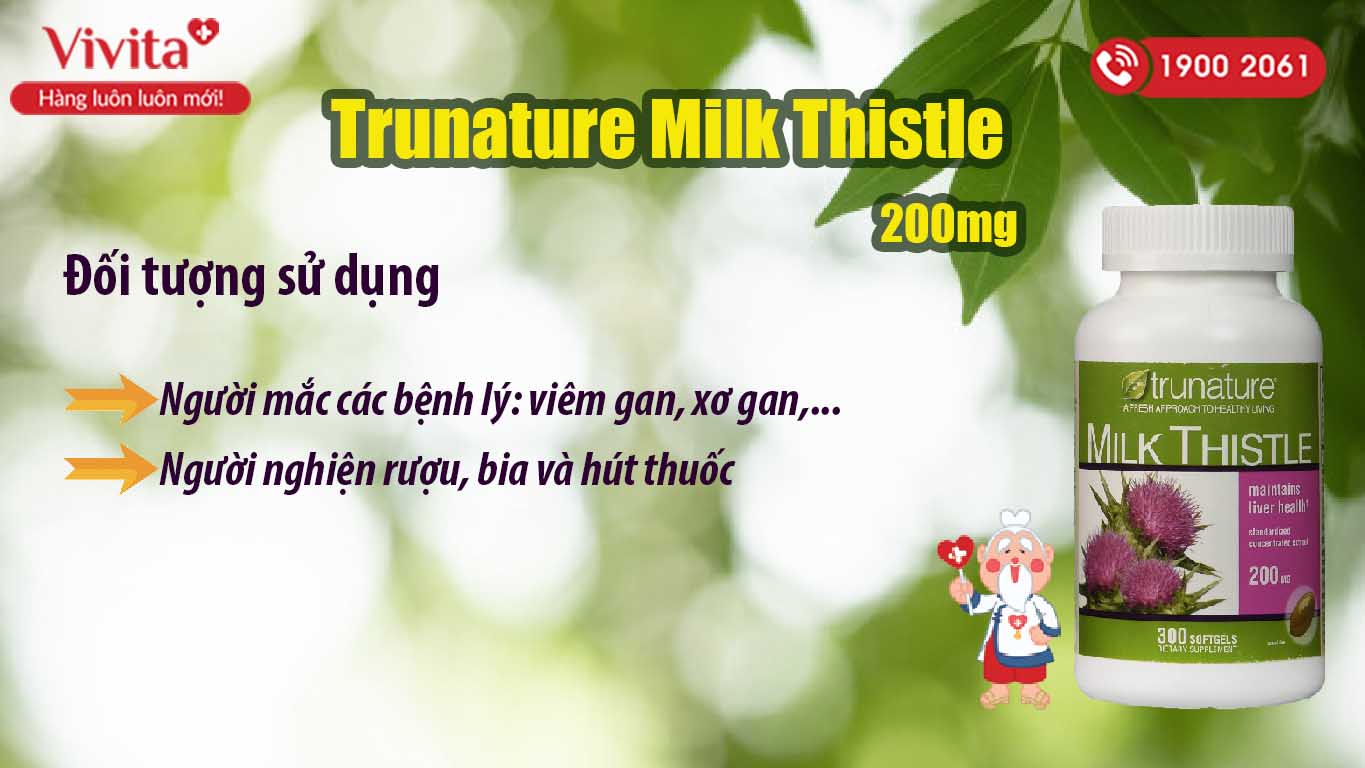 viên bổ gan trunature milk thistle 200mg