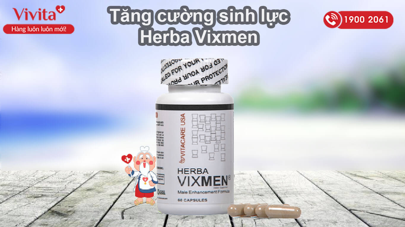 Viên Uống Herba Vixmen | Bổ Thận Cường Dương, Tăng Cường Sinh Lực | Hộp 60 Viên