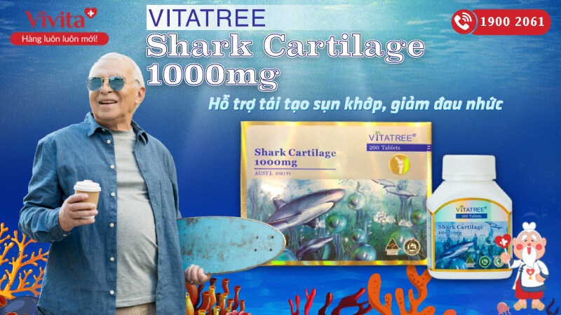 Viên Uống Shark Cartilage 1000mg | Bổ Xương Khớp, Tái Tạo Sụn Khớp | Hộp 200 Viên