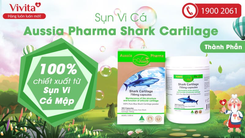 Viên Uống Aussia Pharma Shark Cartilage 750mg | Hỗ Trợ Điều Trị Sưng Viêm Khớp | Hộp 365 Viên