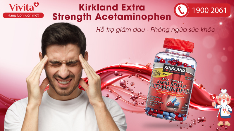 Viên giảm đau Kirkland Extra Strength Acetaminophen 500mg