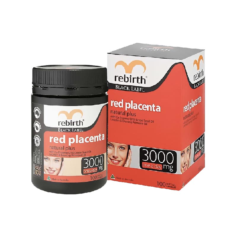 Viên uống Rebirth Red Placenta 300mg | Giúp Trẻ Hóa Da | Hộp 100 Viên
