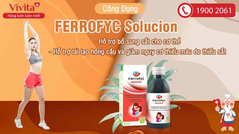Nước Uống Ferrofyc Solucion | Bổ sung Sắt, Ngừa Thiếu Máu | Chai 150ml
