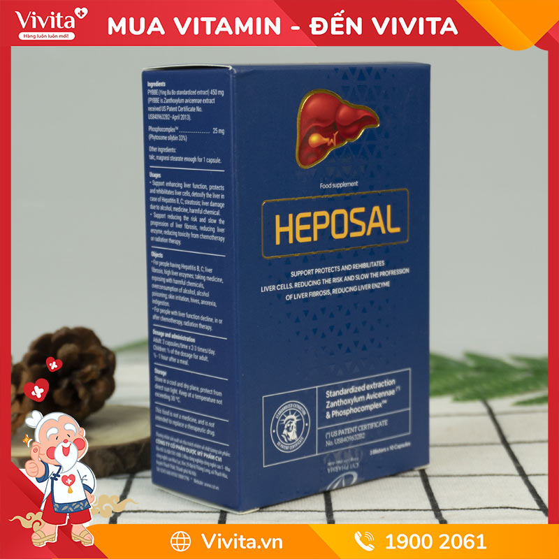 Heposal - Viên Uống Hỗ Trợ Thải Độc Gan, Bảo Vệ Gan | Hộp 30 Viên