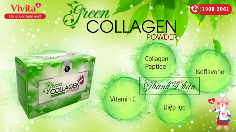 Bột Green Collagen Powder | Giúp Thanh Lọc Và Làm Đẹp Da | Hộp 30 Gói