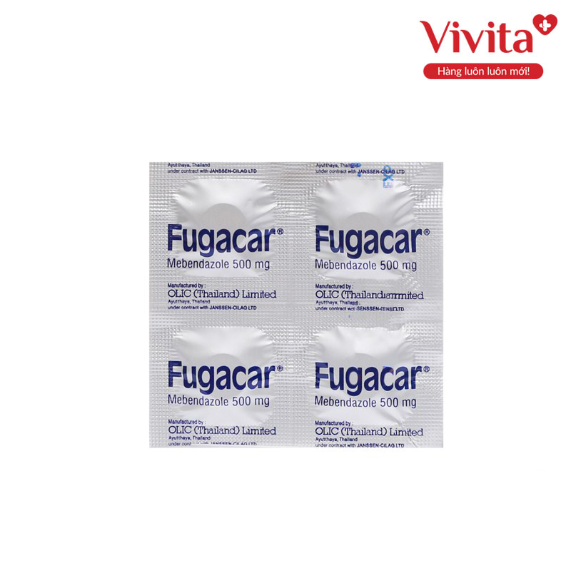 Thuốc tẩy giun sán Fugacar 500mg | Hộp 4 viên
