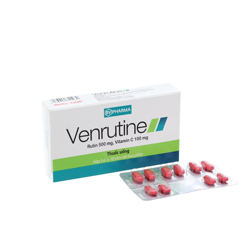 Thuốc trị trĩ, suy giãn tĩnh mạch Venrutine | Hộp 30 viên
