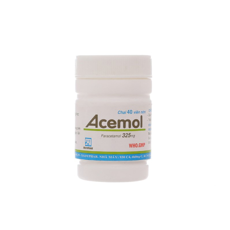 Thuốc giảm đau, hạ sốt Acemol 325mg | Chai 40 viên