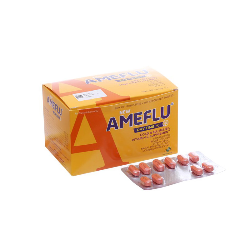 Thuốc trị cảm cúm Ameflu Daytime +C | Hộp 100 viên