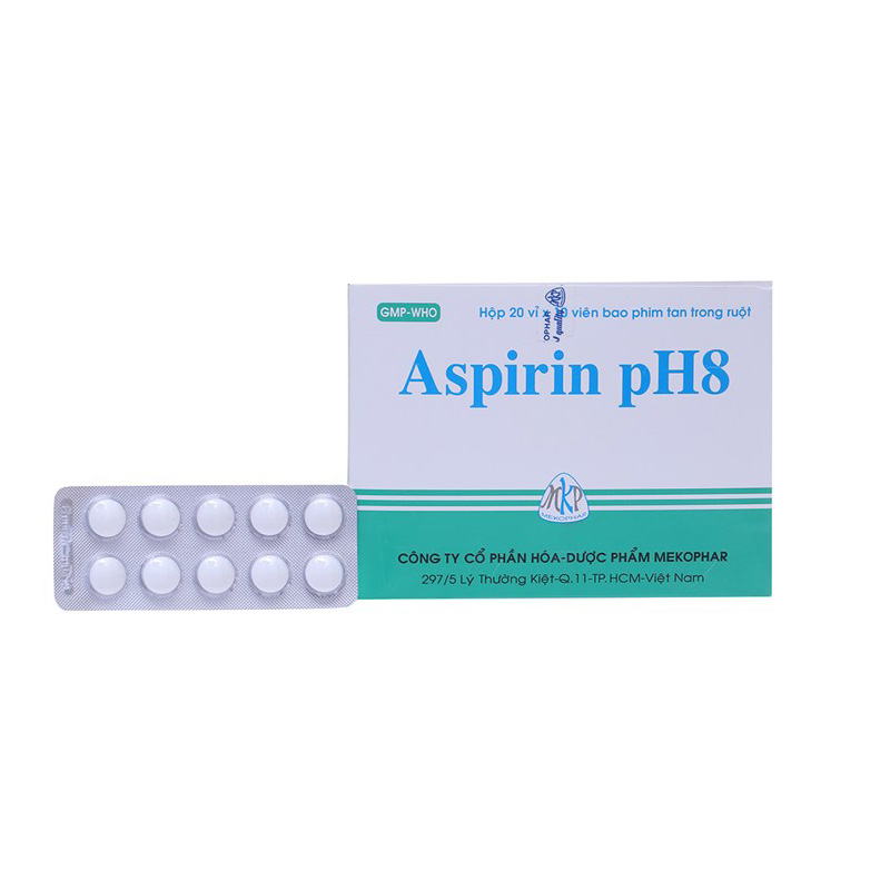Thuốc giảm đau, kháng viêm Aspirin pH8 500mg | Hộp 200 viên