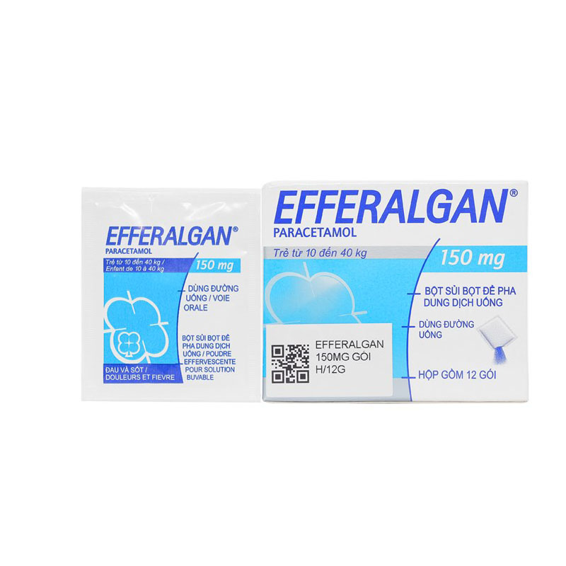 Thuốc giảm đau, hạ sốt cho trẻ em Efferalgan 150mg | Hộp 12 gói