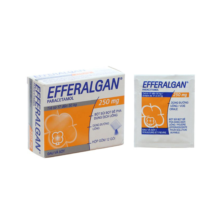 Thuốc giảm đau, hạ sốt cho trẻ em Efferalgan 250mg | Hộp 12 gói