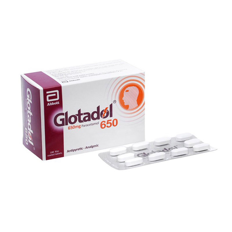 Thuốc giảm đau, hạ sốt Glotadol 650mg | Hộp 100 viên