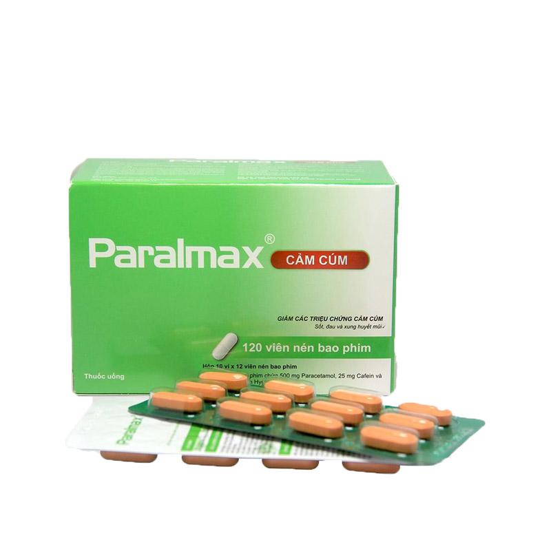 Thuốc giảm đau hạ sốt Paralmax Cảm cúm 500mg | Hộp 120 viên