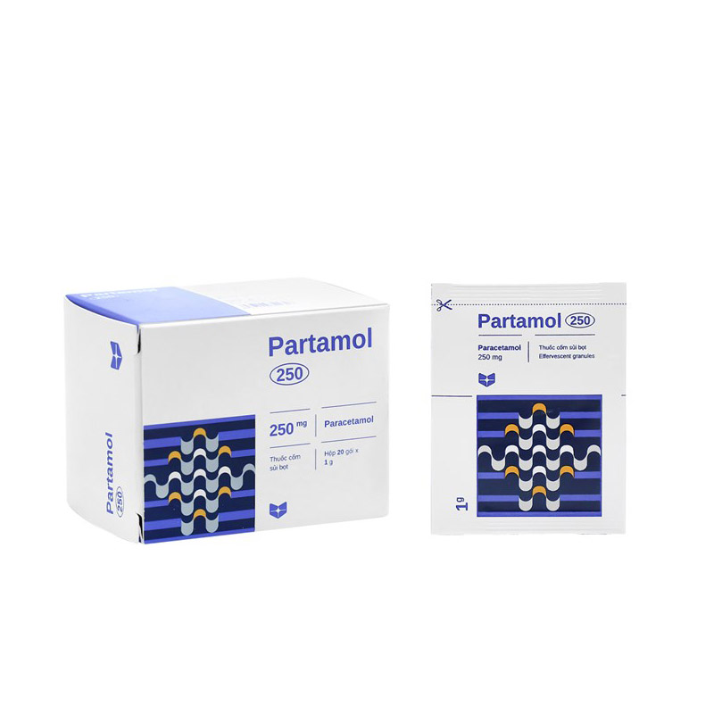 Thuốc giảm đau, hạ sốt Partamol 250mg | Hộp 20 gói