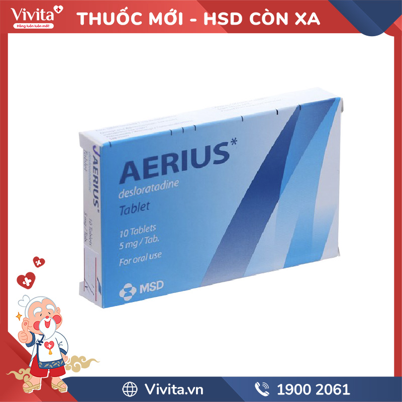 Thuốc chống dị ứng Aerius 5mg | Hộp 10 viên