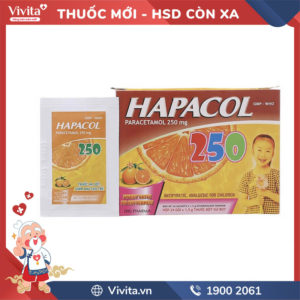 Thuốc giảm đau, hạ sốt cho trẻ em Hapacol 250mg | Hộp 24 gói