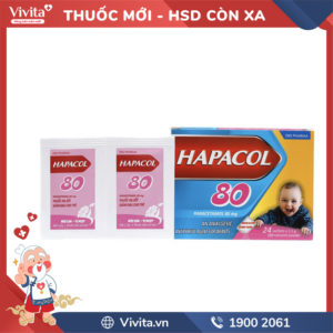 Thuốc giảm đau, hạ sốt cho trẻ em Hapacol 80mg | Hộp 24 gói