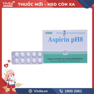 Thuốc giảm đau, kháng viêm Aspirin pH8 500mg Hộp 200 viên