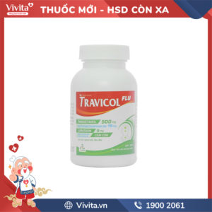 Thuốc trị cảm cúm Travicol Flu Chai 100 viên
