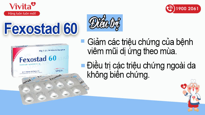 Công dụng của thuốc chống dị ứng Fexostad 60