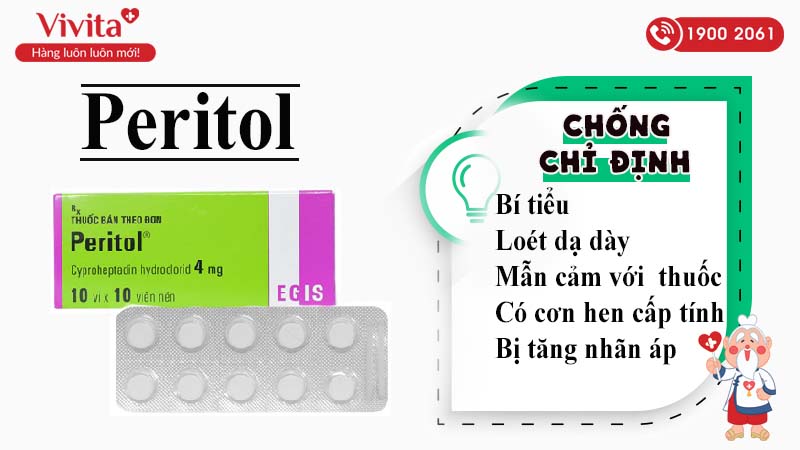 Chống chỉ định của thuốc Peritol 4mg