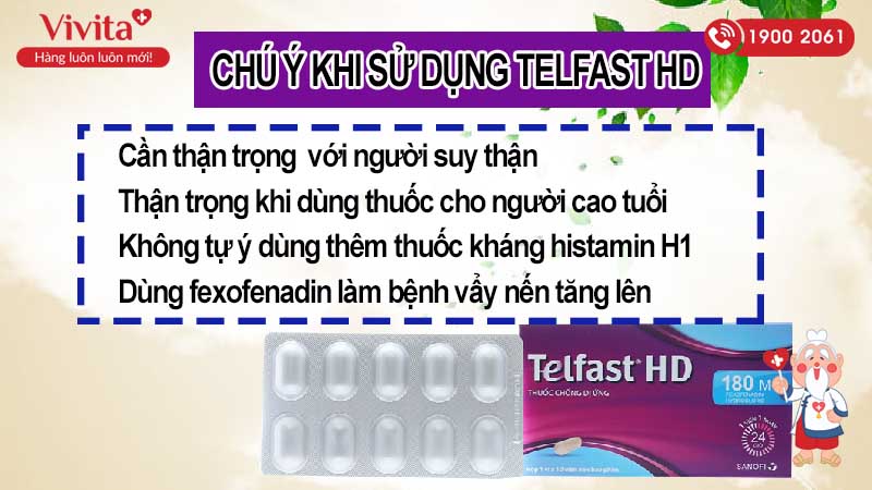Lưu ý khi dùng thuốc chống dị ứng Telfast BD 180mg