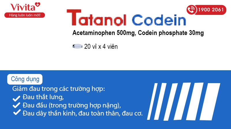 Công dụng Tatanol Codein