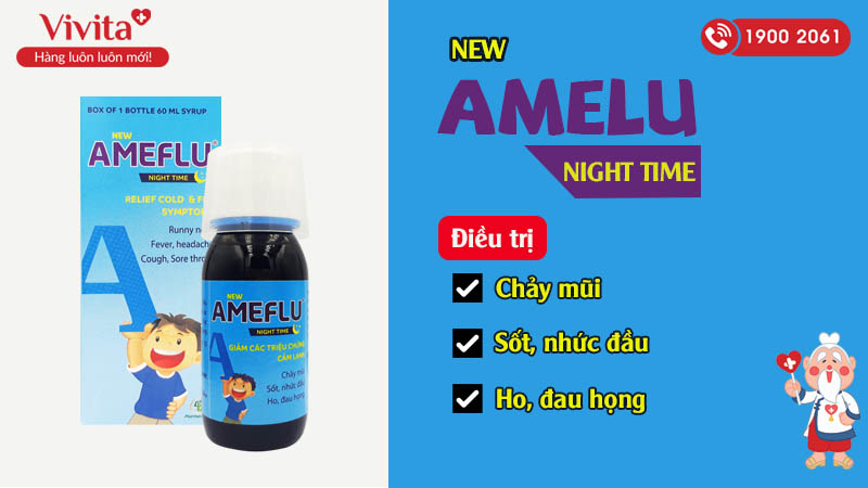 Công dụng Siro Ameflu Night Tiem Chai 60ml