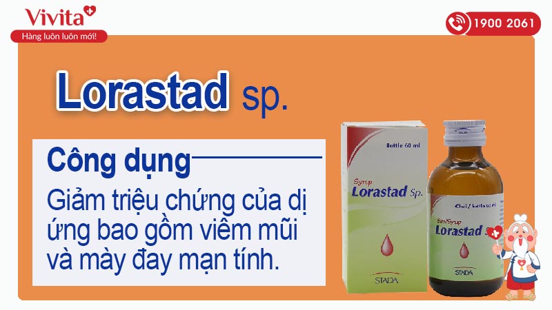 Công dụng siro trị viêm mũi dị ứng Lorastad Sp. 